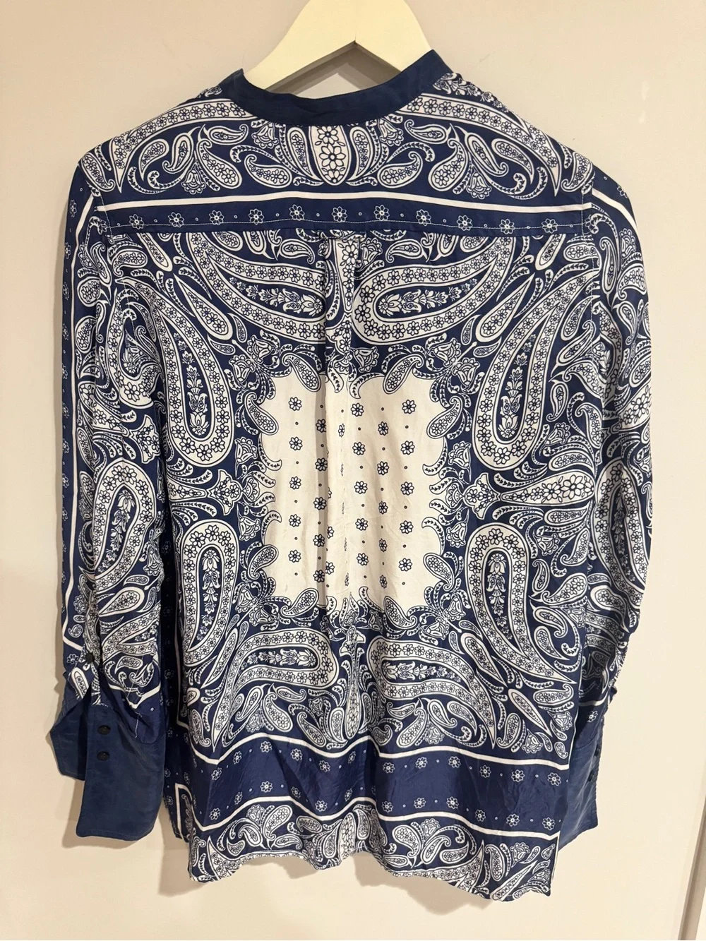 J.Crew Navy White Paisley Button-Up Shirt